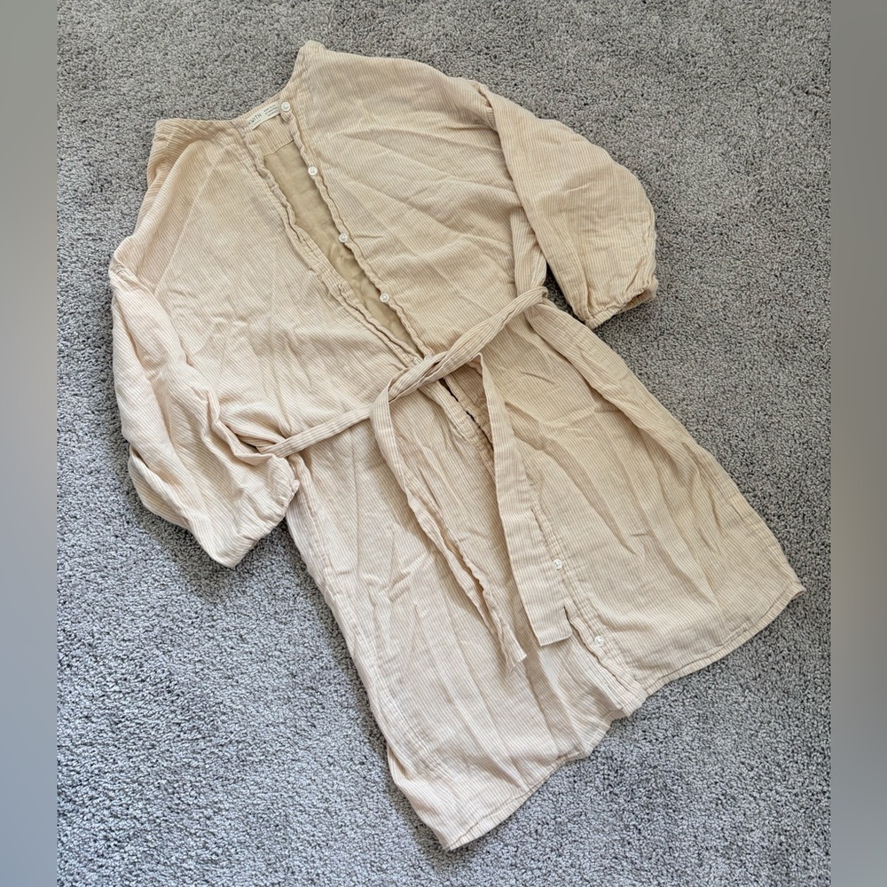 Hackwith Design House | Striped Button Shirt with Belt Tie